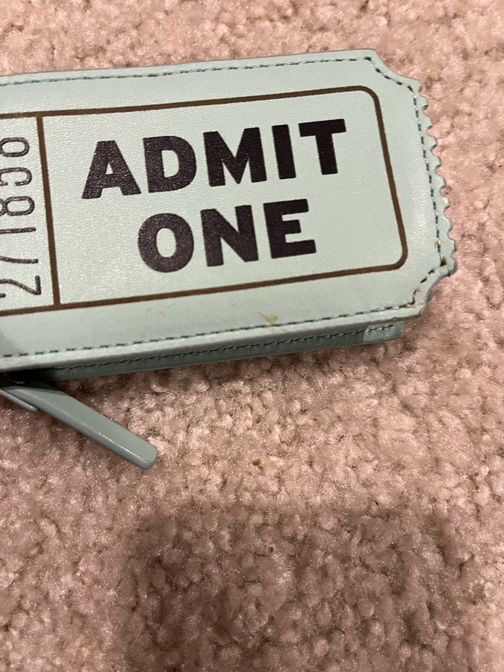 Kate Spade Rare Admit One Ticket Zip Wallet - Mint Green - Picture 3 of 14